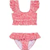 Snapper Rock Ditsy Bloom Crop Two-piece Swimsuit In Red