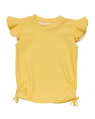 Snapper Rock Kids' Flutter Sleeve Rash Top In Yellow
