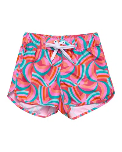 Snapper Rock Kids' Geo Melon Sustainable Board Short In Red