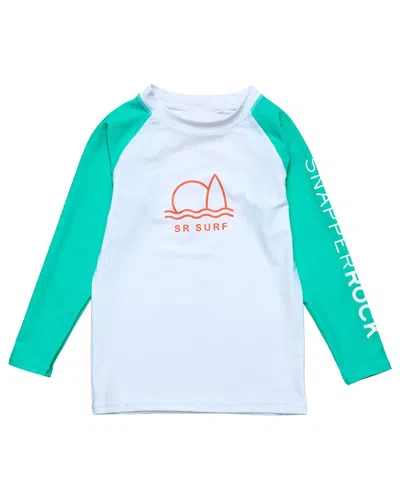Snapper Rock Geo Surf Sustainable Rash Top In White