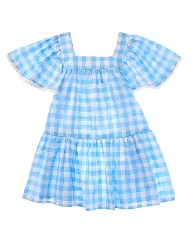 Snapper Rock Kids' Gingham Beach Dress In Blue