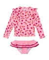 Snapper Rock Girls' Berry Sweet Long Sleeve Ruffle Set - Little Kid In Pink