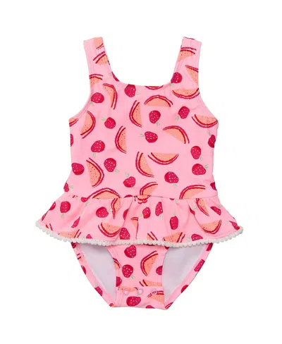 Snapper Rock Girls' Berry Sweet Skirt Swimsuit - Little Kid In Pink