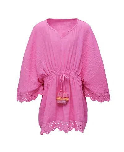 Snapper Rock Girls' Bubble Gum Beach Cover Up - Little Kid, Big Kid In Pink