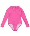 Snapper Rock Girls' Bubblegum Bloom Long Sleeve Surf Suit - Baby In Pink