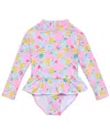 Snapper Rock Girls' Buttercup Bloom Skirt Surf Suit - Little Kid In Pink