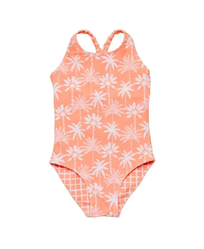 SNAPPER ROCK GIRLS' CALI PALMS RECYCLED X BACK SWIMSUIT - LITTLE KID, BIG KID