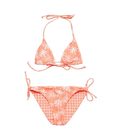 Snapper Rock Girls' Cali Palms Teen Recycled Triangle Bikini - Big Kid In Orange
