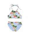 Snapper Rock Kids' Ciao Paradiso Reversible Upf 50+ Two-piece Swimsuit In Blue