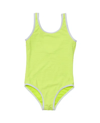 Snapper Rock Kids' Unisex Citron Zest Scoop Swimsuit In Yellow
