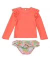 Snapper Rock Girls' Coastal Shells Sustainable Ruffle Set - Baby In Multicolor