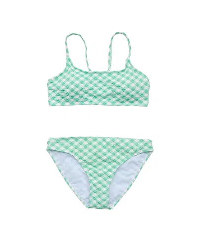 Snapper Rock Girls' Cool Mint Crush Teen Crop Bikini - Big Kid In Green