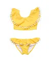 Snapper Rock Toddler, Child Girls Hello Yellow Flounce Bikini In Yellow