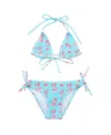 SNAPPER ROCK GIRLS' LIGHTHOUSE ISLAND SUSTAINABLE SHIRRED TRIANGLE BIKINI - BIG KID