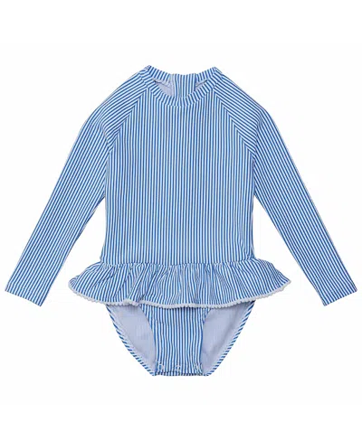 Snapper Rock Girls' Parisian Summer Long Sleeve Skirt Surf Suit - Baby In Blue