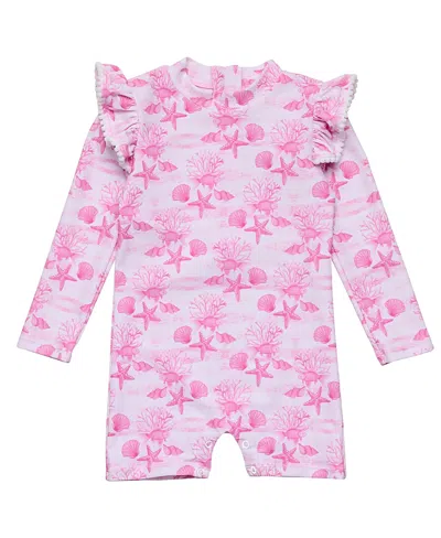 Snapper Rock Kids' Girls' Pink Lagoon Ls Sunsuit - Baby