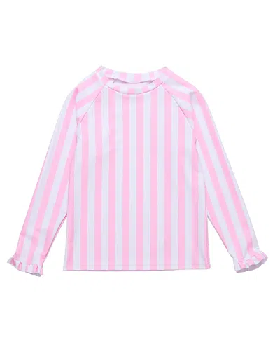 SNAPPER ROCK UNISEX PINK STRIPE LONG SLEEVE RASH TOP