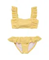 Snapper Rock Girls' Sunshine Stripe Frilled Bikini - Little Kid, Big Kid In Yellow