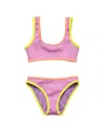 Snapper Rock Girls' Vacay Pop Recycled Crop Bikini - Big Kid In Pink