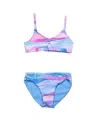 Snapper Rock Toddler, Child Girl Water Hues Keyhole Bikini In Blue