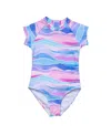 Snapper Rock Unisex Water Hues Short Sleeve Surf Suit In Blue