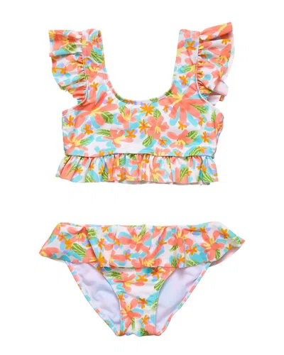 Snapper Rock Hawaiian Luau Sustainable Frilled Bikini In Multi