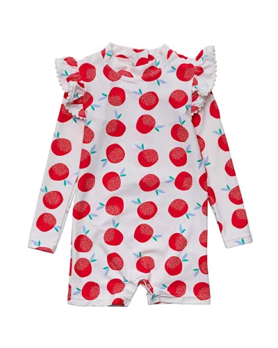 Snapper Rock Kids' Juicy Fruit Sunsuit In Red