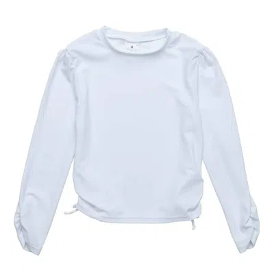 Snapper Rock Kid's Rouched Long Sleeve Rash Top In White