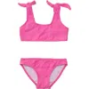 Snapper Rock Girls' Bubblegum Bloom Crop Bikini And Bottom Set - Little Kid, Big Kid In Pink
