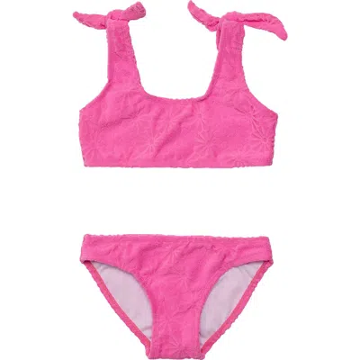 Snapper Rock Girls' Bubblegum Bloom Crop Bikini And Bottom Set - Little Kid, Big Kid In Pink