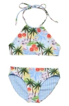Snapper Rock Kids' Ciao Paradiso Reversible Upf 50+ Two-piece Swimsuit In Blue