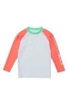 Snapper Rock Boys' White Coral Sleeve Sustainable Rash Top - Little Kid, Big Kid In White