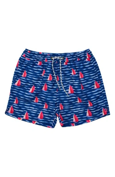 Snapper Rock Kids' Sailboat Rock Swim Trunks In Navy