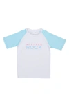 Snapper Rock Unisex Light Blue Sleeve Sustainable Short Sleeve Rash Top-little In Blue