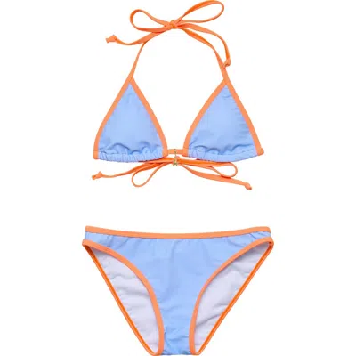 Snapper Rock Kids' The Sea Sorbet Triangle Two-piece Swimsuit In Blue