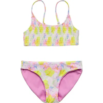 Snapper Rock Girls' Aloha Vacay Recycled Bikini - Big Kid In Pink