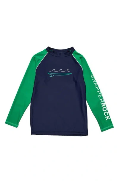 Snapper Rock Kids' Wave Long Sleeve Rashguard In Blue