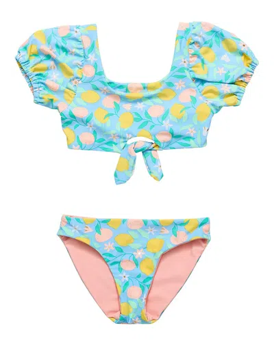 Snapper Rock Kids' Toddler, Child Girls Lemon Drops Knot Front Bikini In Open Miscellaneous