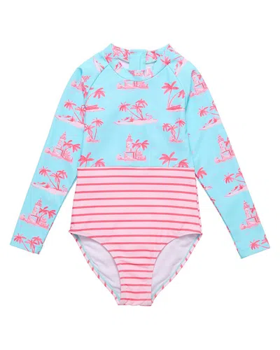 Snapper Rock Kids' Lighthouse Island Sustainable Surf Suit In Blue
