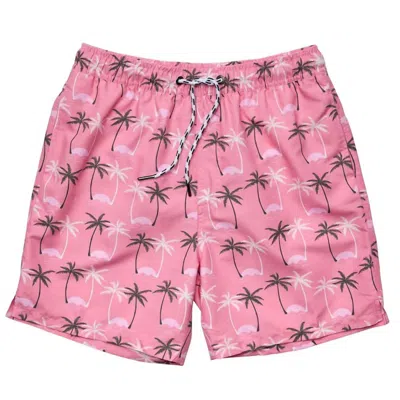 Snapper Rock Mens' Sustainable Volley Board Short In Palm Paradise In Pink