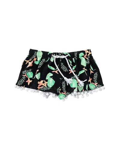 Snapper Rock Kids' Neon Rainforest Sustainable Swim Short In Black