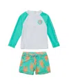 Snapper Rock Ocean Clawed Long Sleeve Set - Little Kid In Green