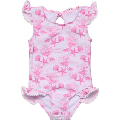 Snapper Rock Babies'  Pink Lagoon Ruffle One-piece Swimsuit