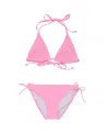 Snapper Rock Pink Shirred Triangle Bikini - Big Kid In Pink
