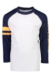Snapper Rock Raglan Long Sleeve Rashguard In Navy/white