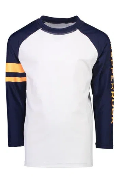 Snapper Rock Kids'  Raglan Long Sleeve Rashguard In Navy/white