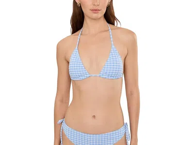 Snapper Rock Seaside Gingham Bikini Top Girl's Clothing Blue : Md (us