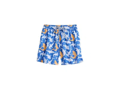 Snapper Rock Shark Squad Swim Shorts (toddler/little Kid/big Kid) Boy's Swimwear Blue : 8 (7-8 Years)
