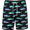 Snapper Rock Shark Swim Trunks In Black Multi