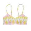 Snapper Rock Shirred Bikini Top In Multi